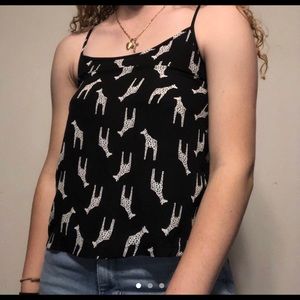 Black & white sheer giraffe tank top from Pacsun.